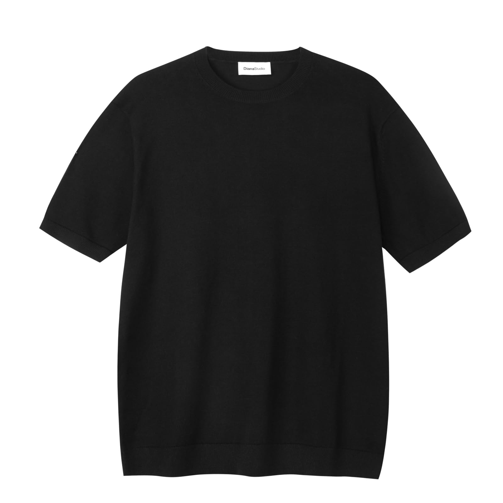 T-Shirt en Tricot Homme Coton Noir pour un Look Casual Chic en Terrasse