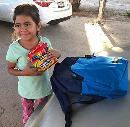 Color Block Backpacks for School Boys and Girls, 15 Inch Two Tone Backpack for Classroom, Work, Travel for Kids and Adults