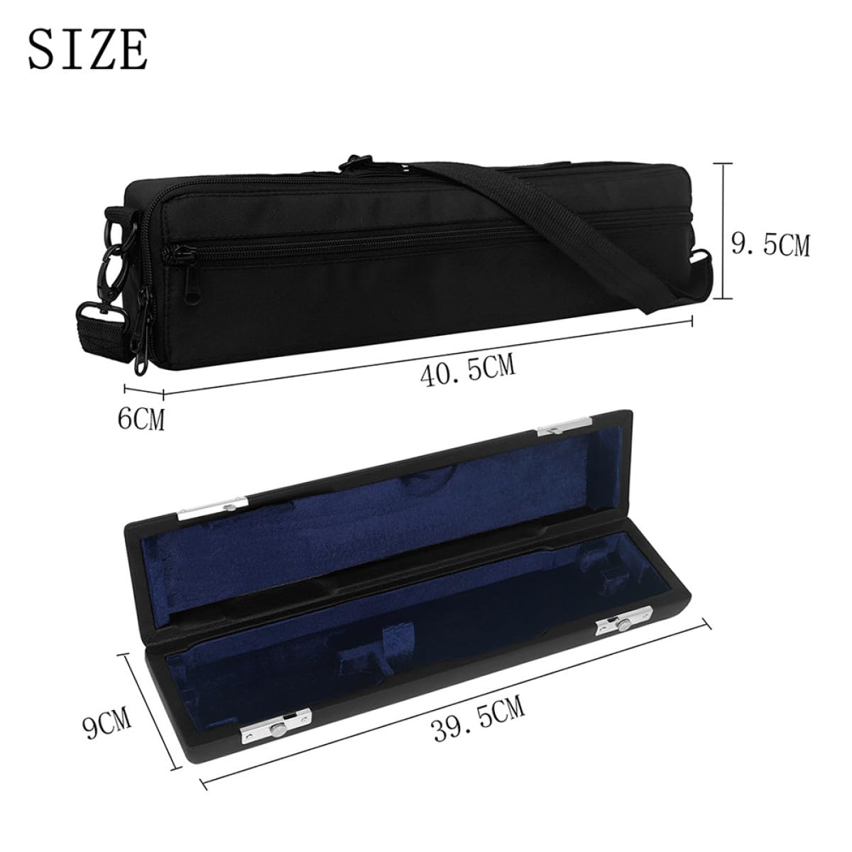 GARVALON Tragetasche Innenrillendesign aus Oxford Flöten mit Tasche Stoff Metallreißverschluss Transport Leichte Flötenkoffer Sicheren für Outdoor Auftritte