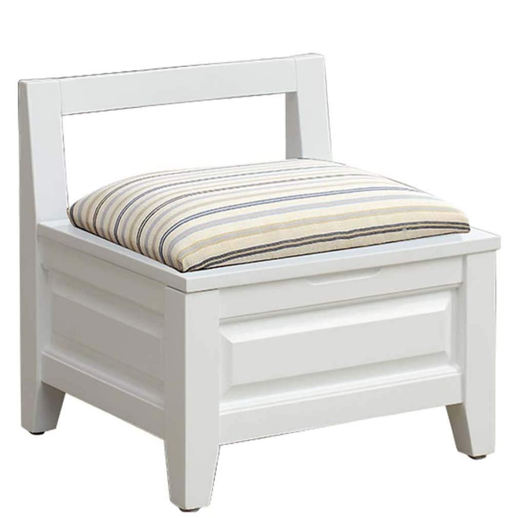 Repose-pieds petit tabouret ottoman en bois de rangement vintage
