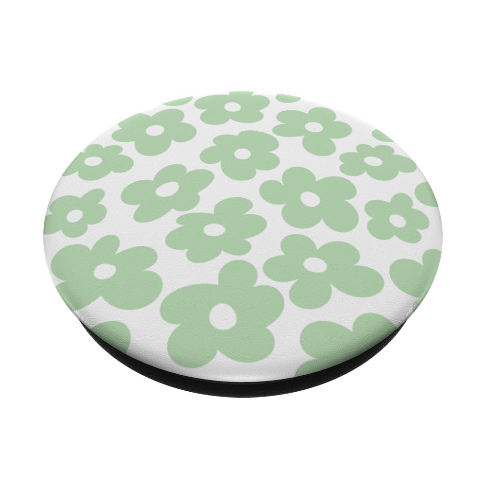 PopSockets PopGrip MagSafe – Fleurs Marguerites Rétro Vert Sauge Pastel Esthétique