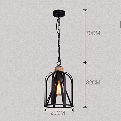 Lámpara industrial vintage colgante negra de hierro art con portalámparas E27 6