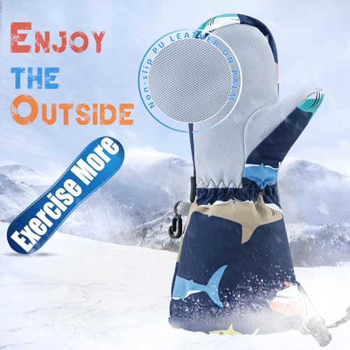 Image of BAVST Winter Kids Waterproof Gloves for Boys Girls Snow Ski Toddler Baby Mittens Outdoor for Infant Teens 1-5T