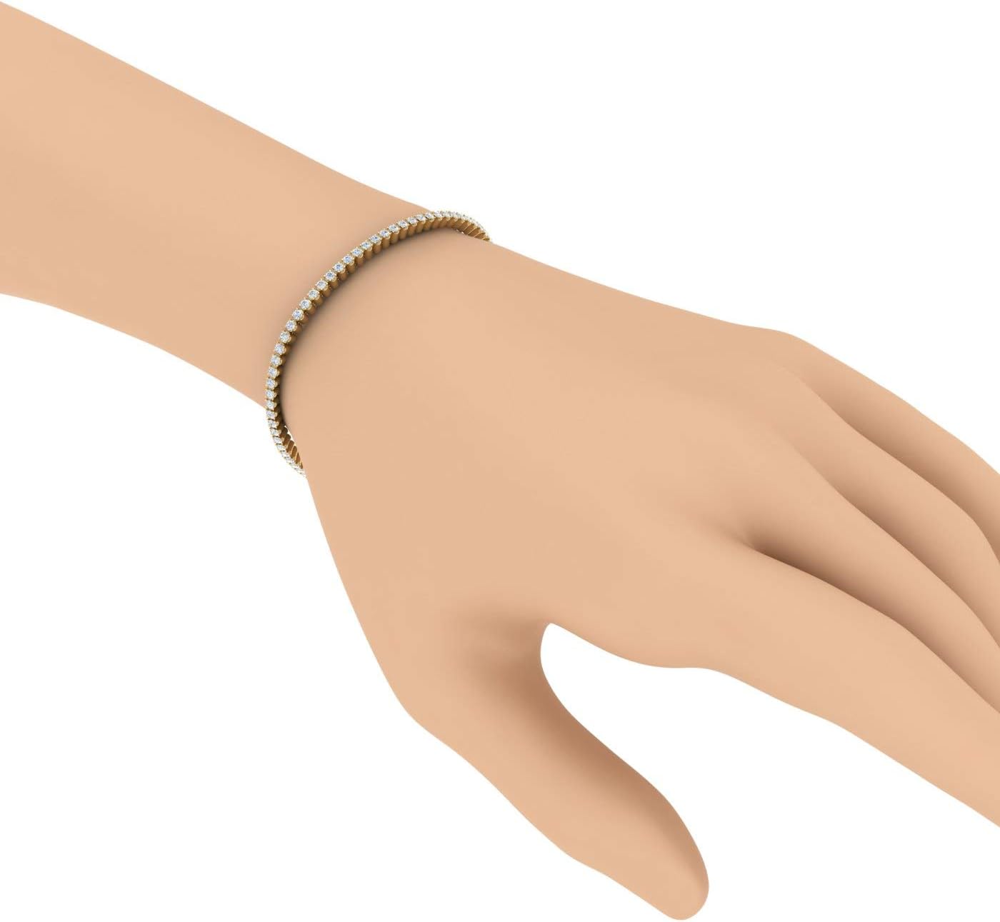 2 to 2.26 Carat Natural Diamond Tennis Bracelet for Women in 10K Gold (6.85 Inch to 8 Inch)