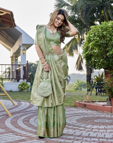 Image of Yashika Women's Pure Kanjivaram Silk Saree Soft Banarasi Style Wedding With Blouse Piece | Saree For Women | New Sari