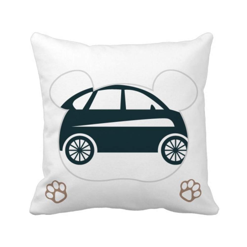 Housse de coussin carrée souvenirs voitures classiques graphisme vert