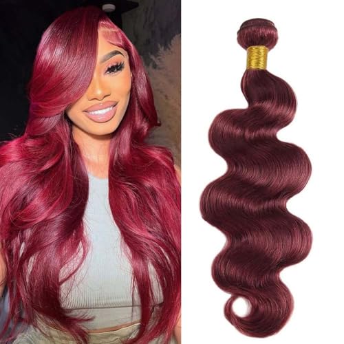 99J Burgundy Body Wave Human Hair Bundles Brazilian Hair Bundle 26 Inch Wine Red Body Wave Bundles Hair Extensions