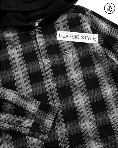 Volcom Boys Button Down Shirt - Breathable Woven Boys Long Sleeve Button Down Shirts - Classic Plaid Flannel Shirt (4-20)3