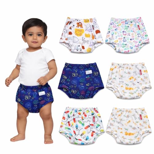 Image of Baby Padded Underwear - Soft Cotton Potty Training Pants for Toddlers, Washable & Reusable, Leak-Proof Training Underwear for Boys & Girls