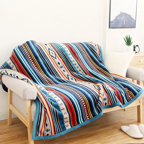 UKELER Bohemian Sherpa Throw Blanket 80x60