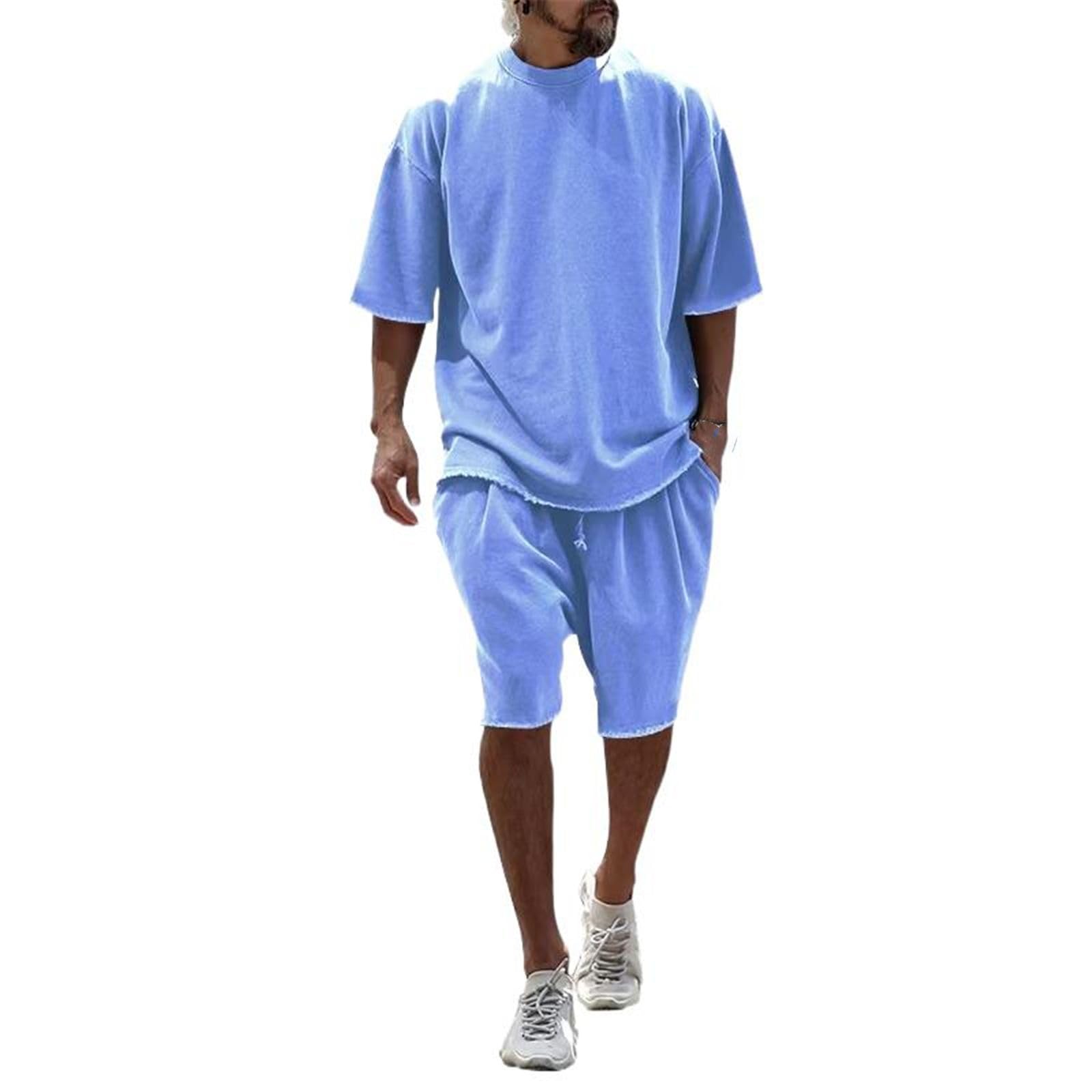 Set da uomo pantaloncini da allenamento, camicia a maniche corte e pantaloncini vestibilità larga