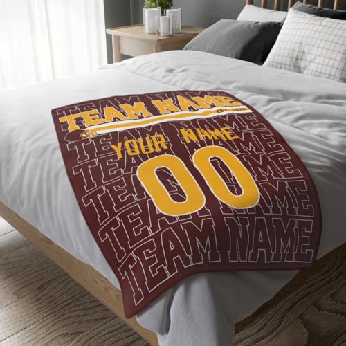 Image of ANTKING W Throw Blanket for Men Women Boy Custom Name and Number Gifts