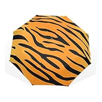 Umbrella Tiger Animal Print Windproof 3 Fold Umbrella for Women Men Girls Boys Unisex Ultralight Outdoor Travel Compact Umbrella