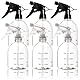 Youngever 6er Set 500ML Kunststoff Sprühflasche, Leer Sprühflaschen (3 Transparente und 3 Schwarz)