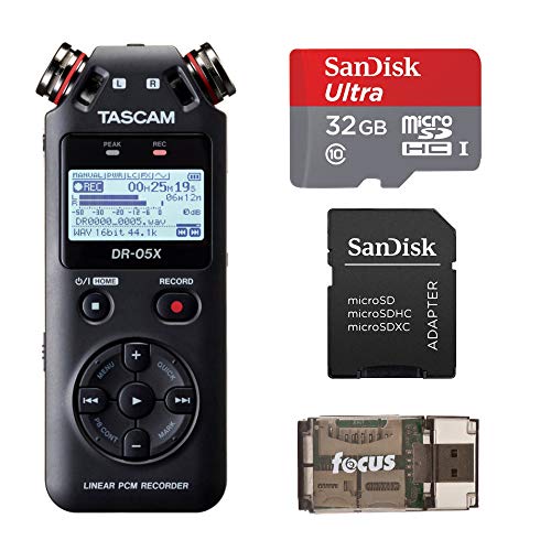 Tascam DR-05X Stereo Handheld Audio Recorder and USB Audio Interface with 32GB MicroSD