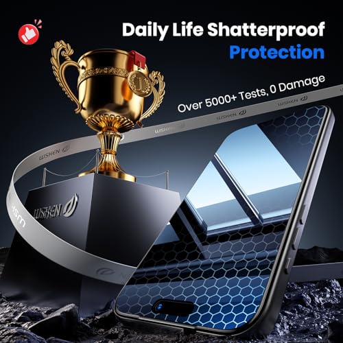 Image of WSKEN for iPhone Air Privacy Screen Protector - [4 Way 360 Anti Spy] [Auto Dust-Remove] 10X Military Shatterproof 4 Directions Zero Bubble Anti Peep Tempered Glass Film for air