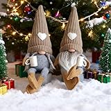 Mineup 2pcs Coffee Gonk Gnome Plush, Handmade Swedish Tomte Gnomes, Farmhouse Scandinavian Figurine for Christmas Decorations, Cafe Kitchen Home Office Decorations, Coffee Lovers Gifts, Brown - Image 1