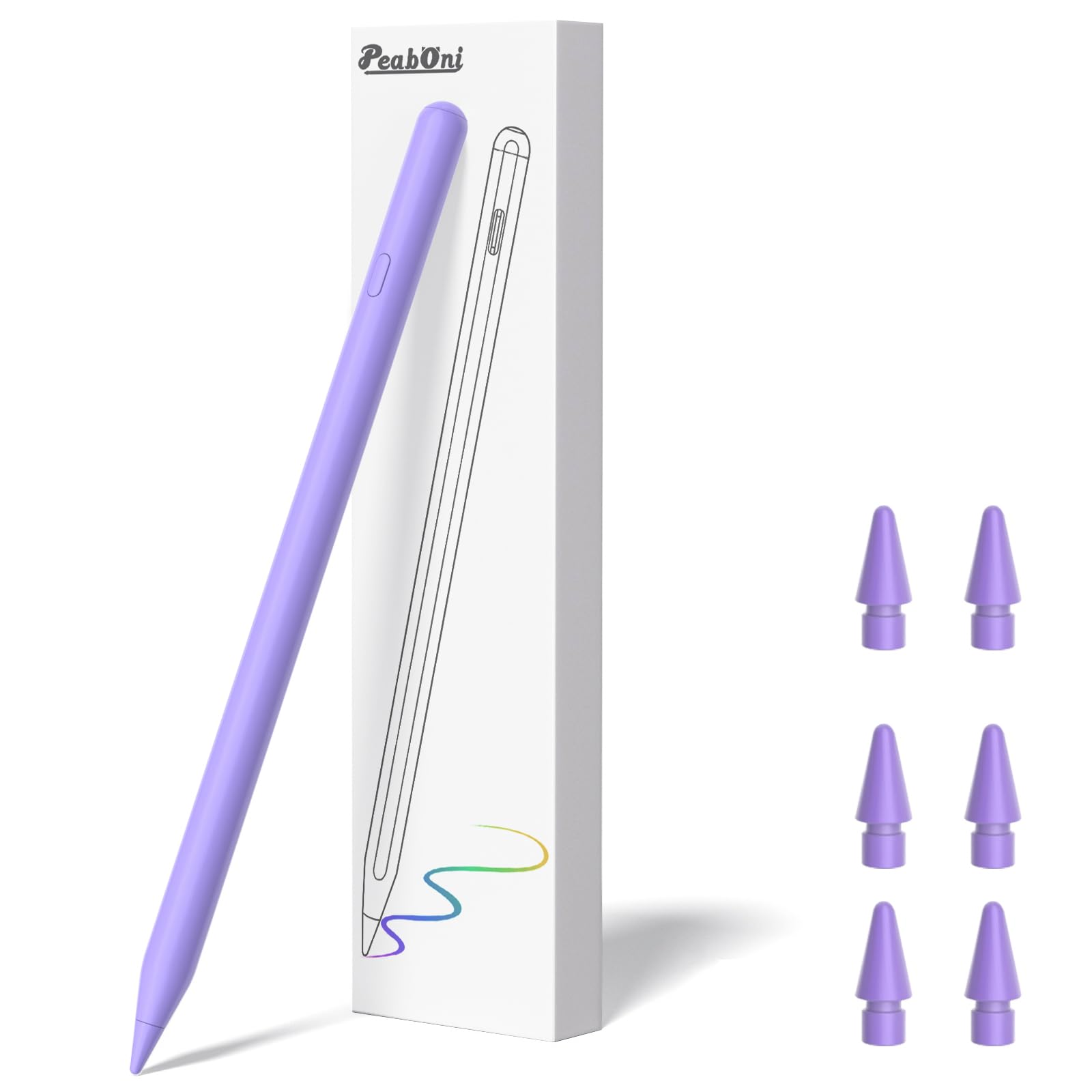 Pencil 2nd Generation 8 minuti Fast Charge Stylus Pen per Apple iPad con Palm Rejection Compatibile con Apple iPad Pro 2018-2024 11"/12,9", iPad Air 3/4/5, iPad 6-10, iPad Mini 5/6 Gen Viola