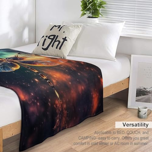 Manta de forro polar de Dragonfly cálida para cama y sofá pequeña mullida de 100x130 7