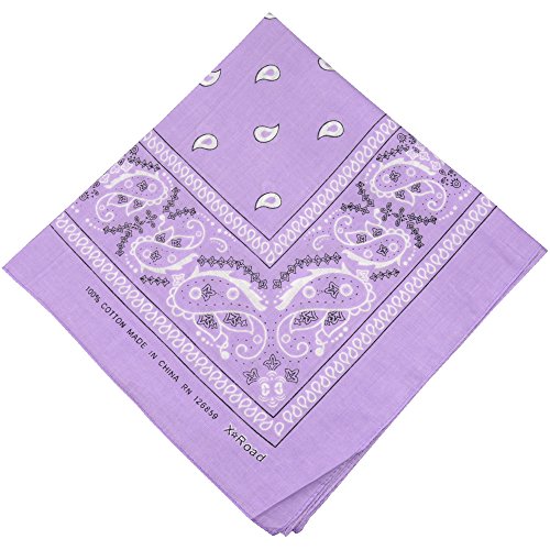 ACCmall 100% Cotton Paisley Bandanas Lavender Double Sided Head Wrap Headscarf 10pcs
