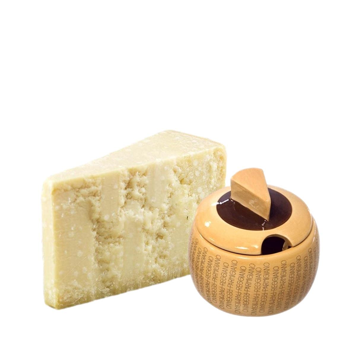 YesEatIs Special Box - Consorzio Vacche Rosse - Parmigiano Reggiano 24 monate - 1Kg - Käseschale aus Keramik