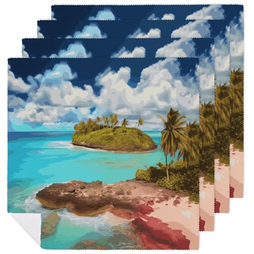 Servilletas de Tela Caribbean Scenery 4 pcs miniatura 1