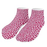 Whitepink Polka Dots Breathable Ankle Socks 1 Pairs Fashion Athletic Low Cut Sock 3.7 × 7.9 Inches