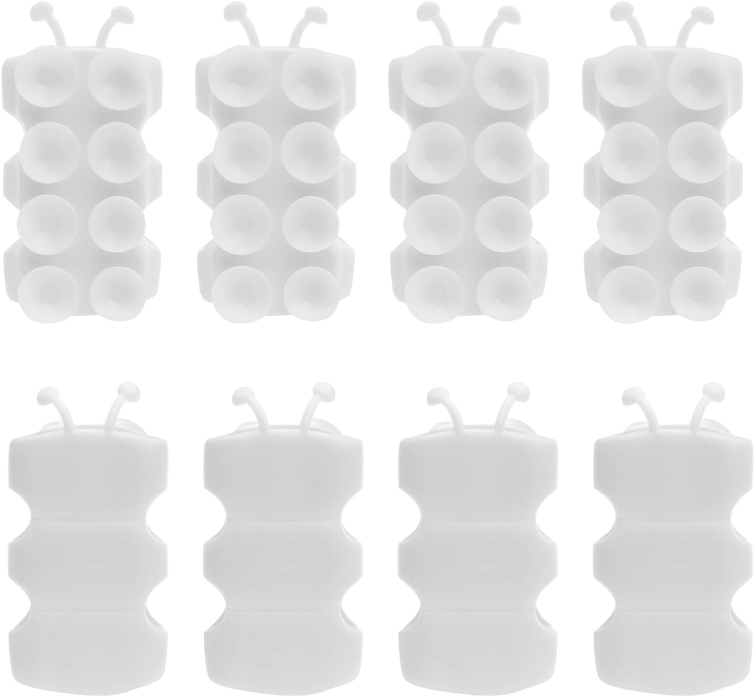 8Pc TPE Universal Suction Shower Head Holder No Drilling Relocatable Shower Head Wall Bracket for Home Dormitory Bathroom(White,8)