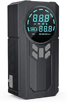 Akıllı Dijital Ekranlı Araç Lastik Şişirici ve Akü Takviye Cihazı – 150 PSI | 12.000 mAh