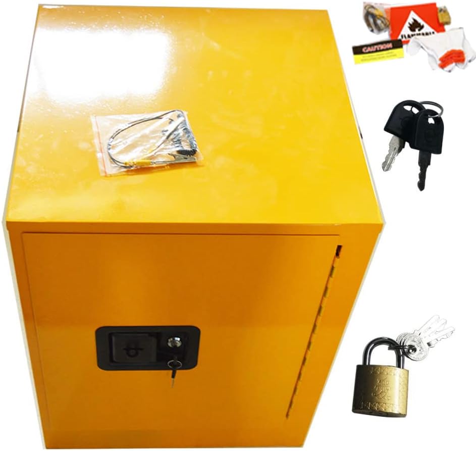 INTBUYING Flammable Safety Cabinet, Cold-Rolled Steel Safety Storage Cabinet for Flammable Liquid with One Adjustable Shelf, Self Closing Door, Air Vent,Locking System (40 Gal 23.2x18.1x35in) : Industrial & Scientific