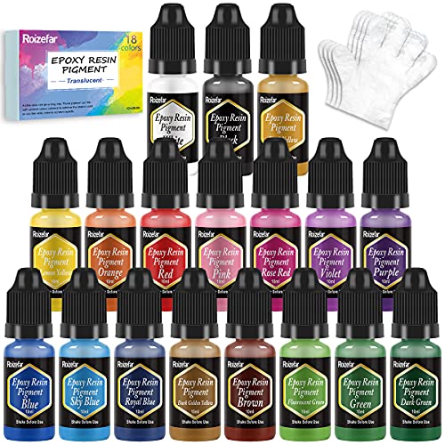 Colorant Resine Epoxy - 18 Couleurs Pigment de Resine Epoxy Liquide - Colorant Resin Epoxy Concentré pour Coloration Résine, Fabrication Bijoux, Peinture, Artisanat, Loisirs Créatifs(10ml)