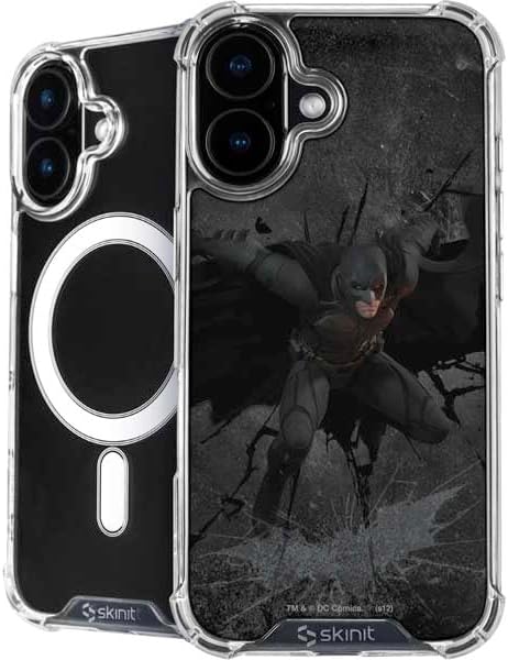 Skinit Phone Case Compatible with MagSafe iPhone 16 - Officially Licensed DC Comics Batman in Black Design