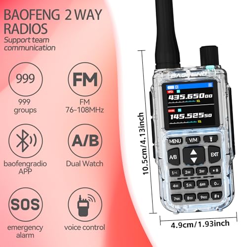 Image of BAOFENG UV-5R MINI-5 Two Way Radio NOAA Weather Radio Dual PTT 999CH Survival Radio APP Programming Copy Frequency Ham Radio 2200mAh