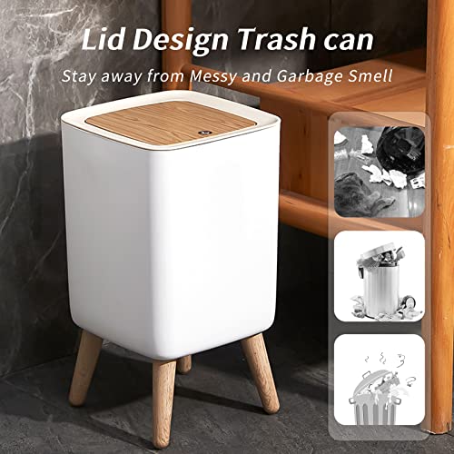 Small Trash Can With Lid, Bathroom Trash Can With Lid,2.6 Gallon Office Garbage Can Waste Basket With Push Button, Nordic Small Trash Bin For Bedroom, Toilet, Kitchen,Pet Proof Trash Can #TOP3