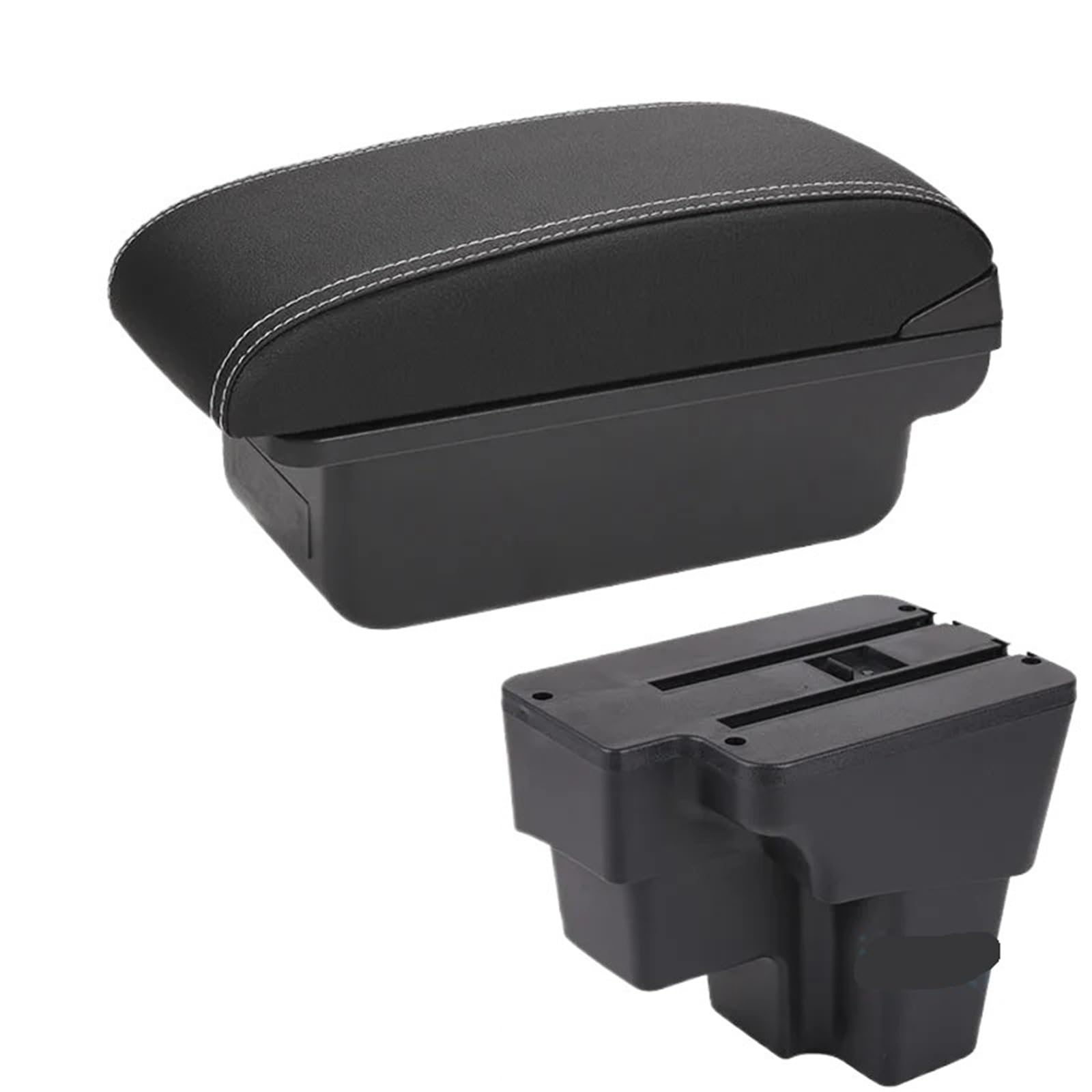 XINQQDC Console Armrest Fit For KIA RIO STONIC KIA Rio Lx Cerato Armrest Box Car Armrest Retrofit Part Storage Box Car Accessory Car Armrest Organizer(C3 Black white NOUSB)