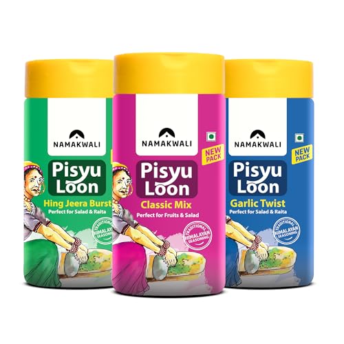 Image of Namakwali Pahadi Salts Seasoning Combo - Hing Jeera Burst, Classic Mix & Garlic Twist | Perfect for Salad, Raita & Daily Cooking | 300g (100g Each, Pack of 3)