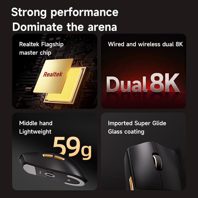 Amazon.com: Hyekit MCHOSE K7 Ultra Wireless Esports Gaming Mouse