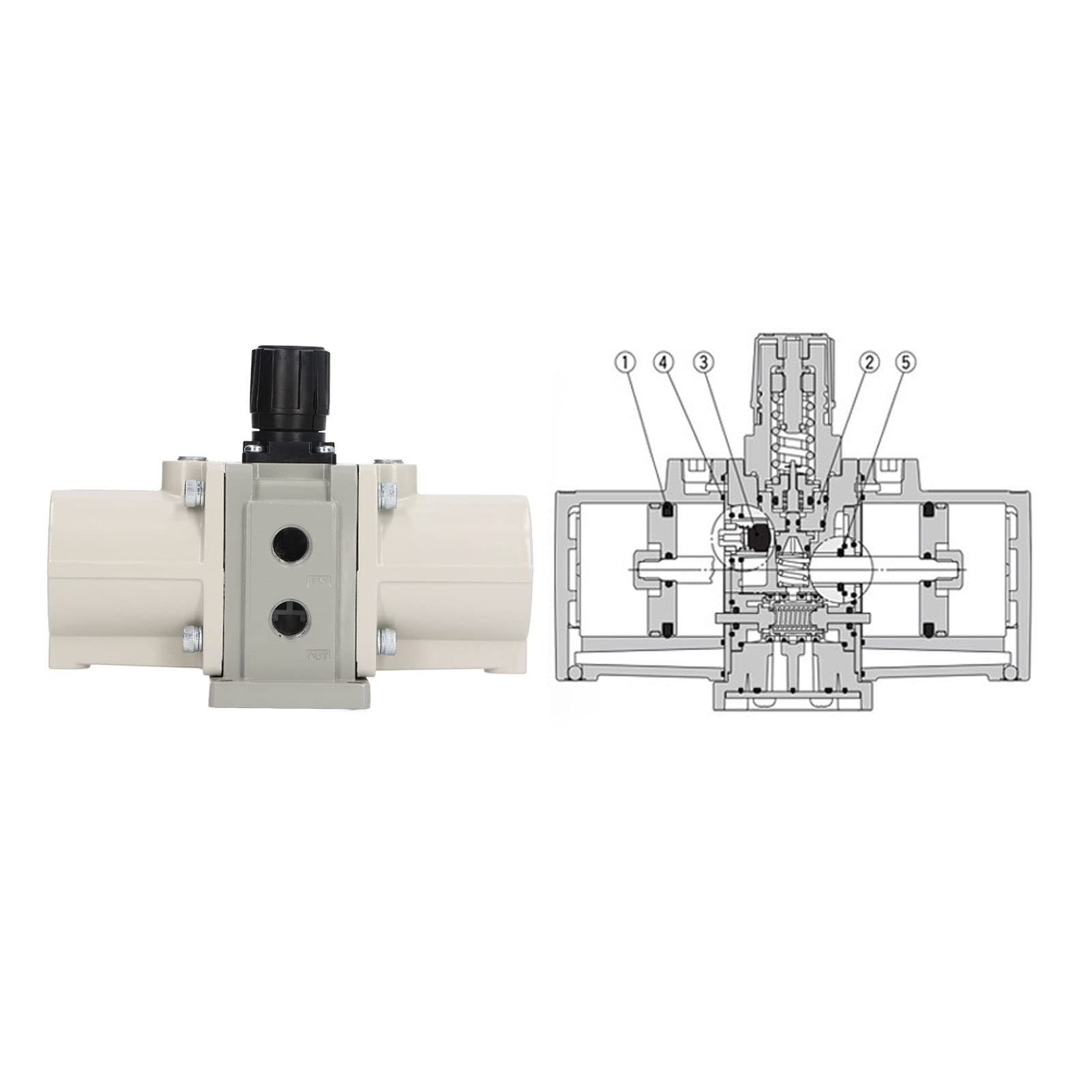 Valvola di Sovralimentazione Pneumatica con Manometro e Silenziatore Valvola di Aumento della Pressione 'aria Compressa Tipo Accessori Professionali