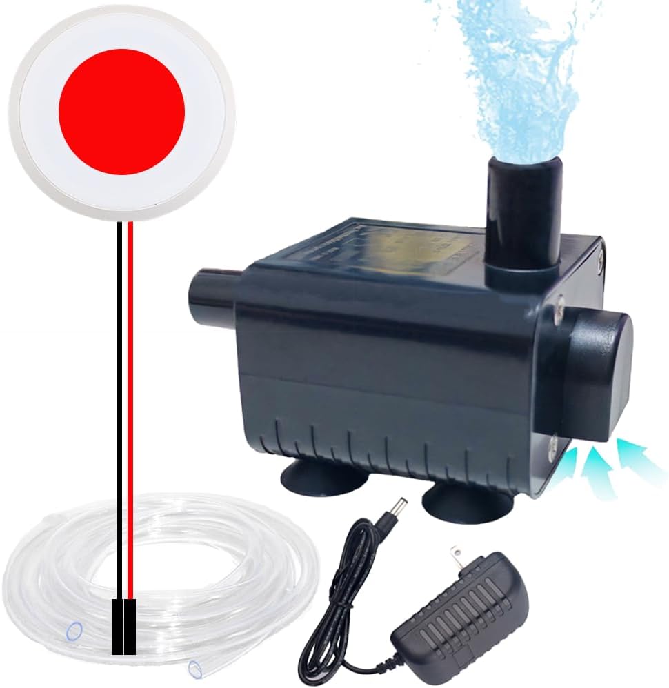 Upgraded Small Submersible Pump with Water Level Sensor, 6.5ft Lift, 79GPH Drain Pump with Overflow Alarm, 12V Condensate Pump For HVAC/Dehumidifier/Ice Maker/Air Cooler/Air Conditioner, Auto Shut Off