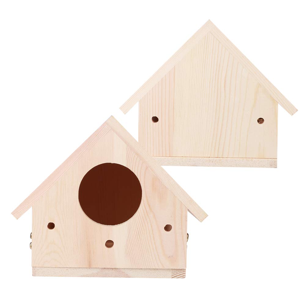 Nichoir En Bois Pour Oiseaux - 10 Compartiments En Pin Naturel - Refuge Pour Oiseaux De Jardin - 6