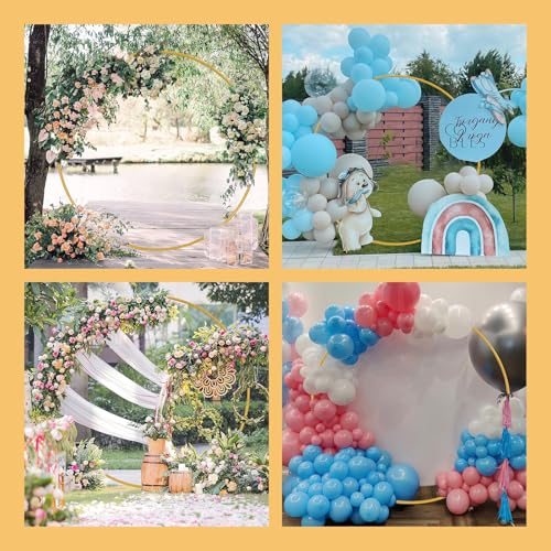 Round Golden Metal Balloon Arch Kit (6.7FT), Wedding Circle Backdrop Stand Frame for Birthday Party, Bridal Shower, Graduation, Photo Background Decoration. - Image 8