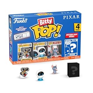 Funko Pop! Bitty: Pixar Mini Collectible Toys 4-Pack – Wall-E, EVE, Remy, & Mystery Chase Figure (Styles May Vary)