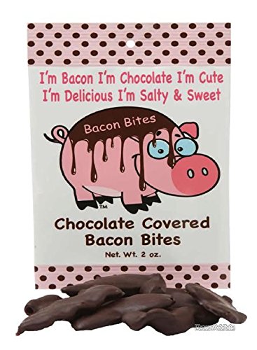 Chocolate Covered Bacon Bites - 2 oz Bag - Crispy Bacon Pieces Dipped in Dark Chocolate