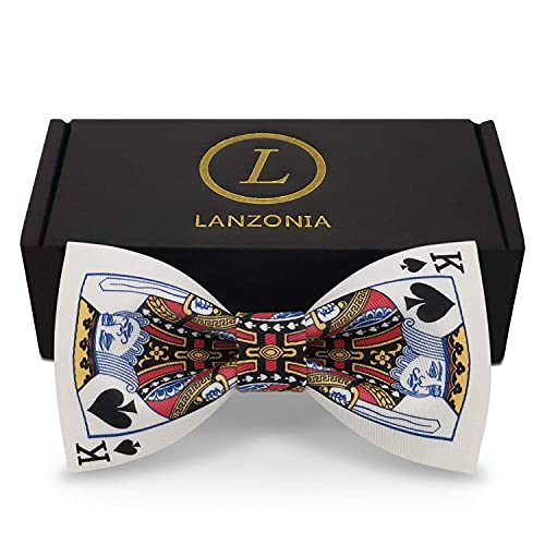 Lanzonia Funny Bow Ties For Men Unique Poker Patterned Bowtie #TOP3
