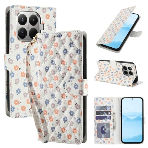 Étui en cuir Xiaomi Poco C75 Motif floral avec fermeture magnétique élégante