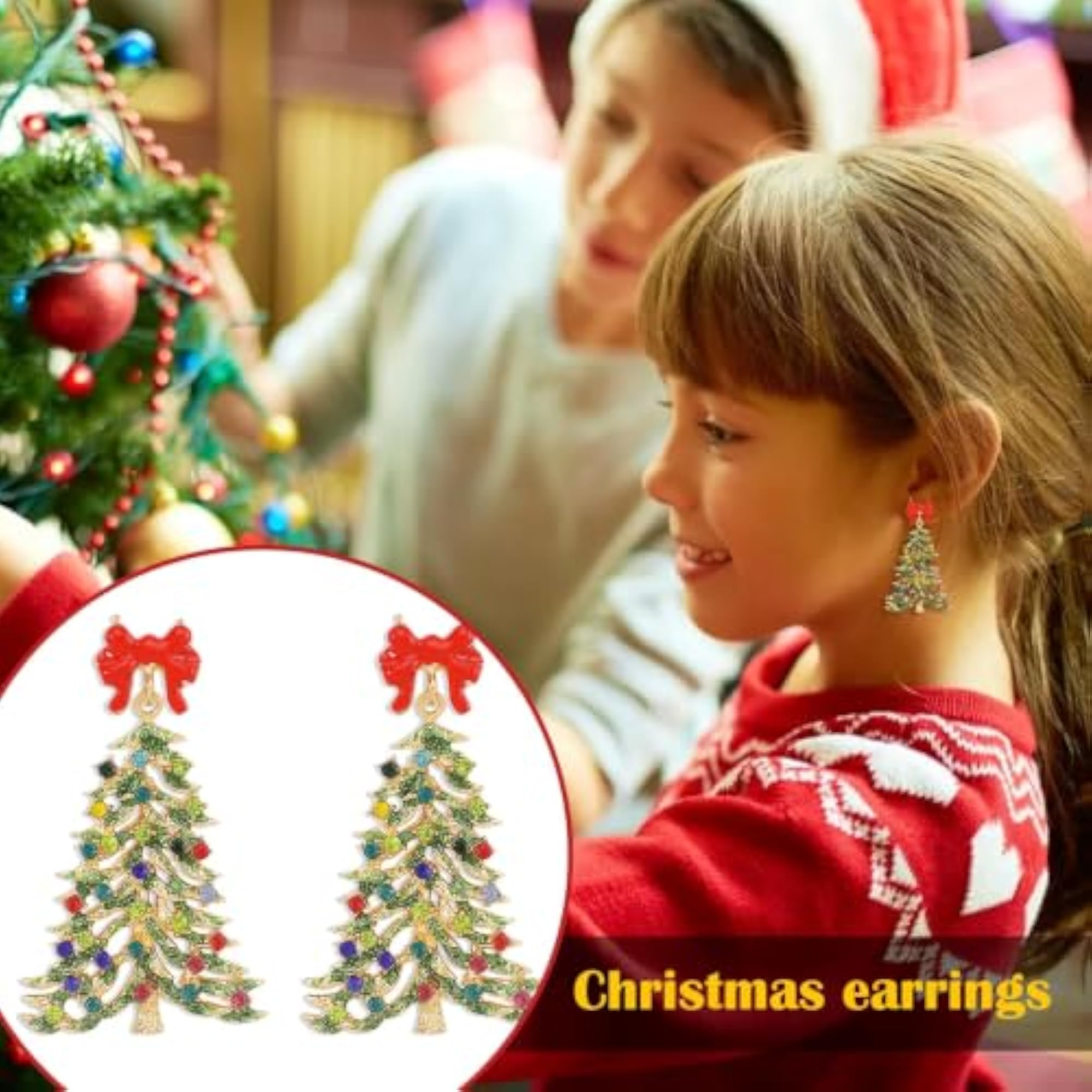 Cute Christmas Tree Dangle Earrings for Women