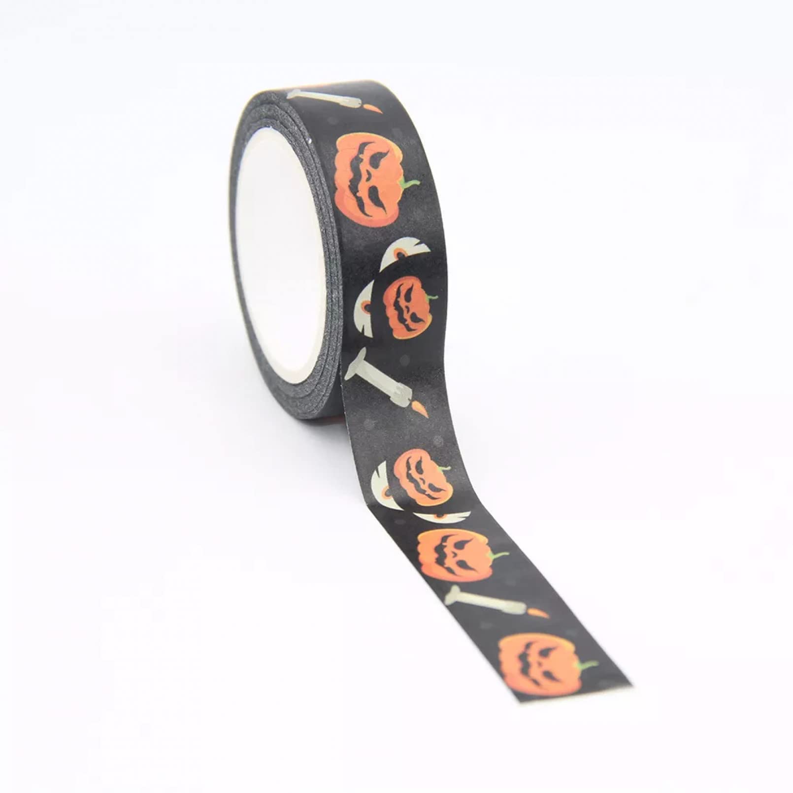Ruban filaire Halloween - orange, noir et blanc - 2,5 x 10 mètres - France