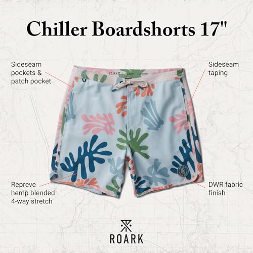 Roark Chiller Men's Swim Trunks – Quick-Dry Boardshorts with 4-Way Stretch, Hemp Blend Fabric, Pockets & Adjustable Waist2