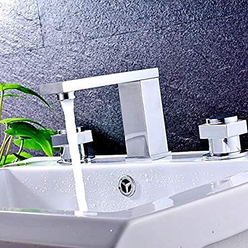 Robinet en laiton massif chrome fait main elegant pour lavabo haut de gamme