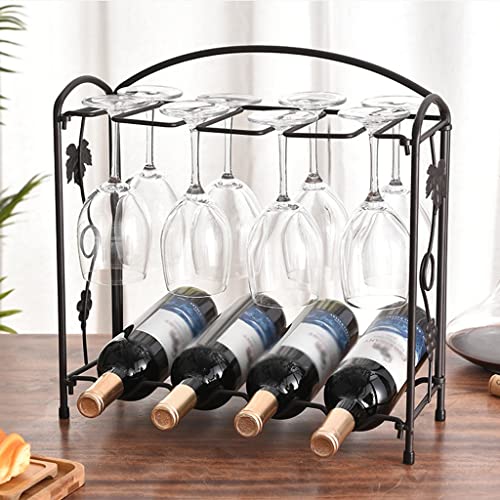 Soporte de vino de hierro para mesa 4 botellas miniatura 7